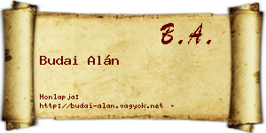 Budai Alán névjegykártya